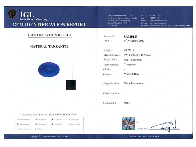 GEMS TESTING SERVICES IGL INTER GEM LABORATORY