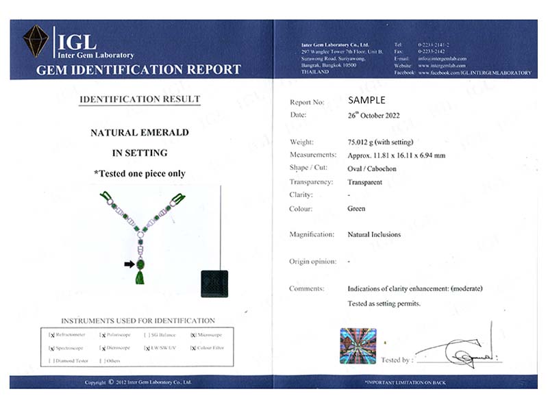 GEMS TESTING SERVICES IGL INTER GEM LABORATORY