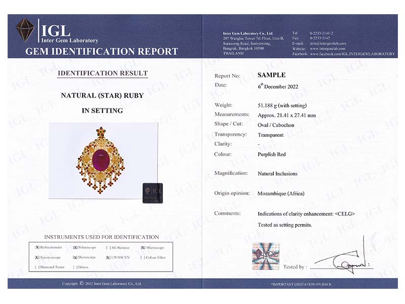 GEMS TESTING SERVICES IGL INTER GEM LABORATORY