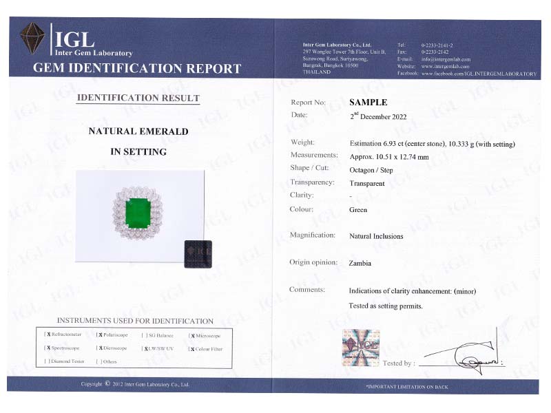 GEMS TESTING SERVICES IGL INTER GEM LABORATORY