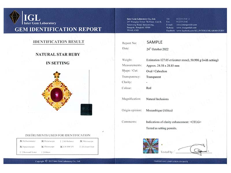 GEMS TESTING SERVICES IGL INTER GEM LABORATORY