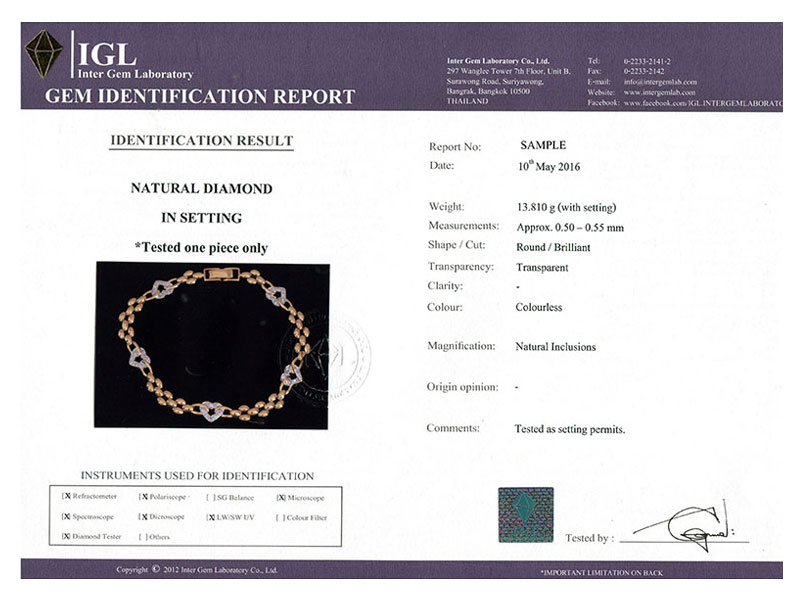 GEMS TESTING SERVICES IGL INTER GEM LABORATORY