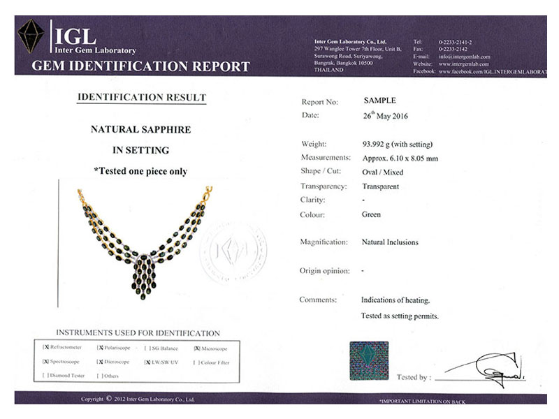 GEMS TESTING SERVICES IGL INTER GEM LABORATORY