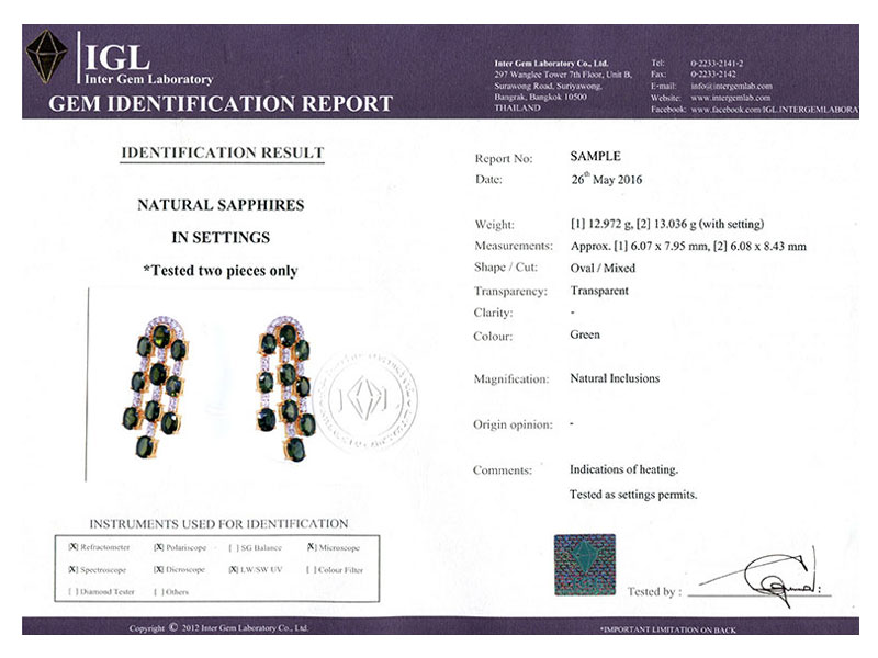 GEMS TESTING SERVICES IGL INTER GEM LABORATORY
